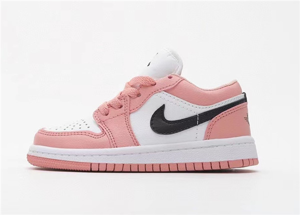 Youth Running Weapon Air Jordan 1 Pink/White Low Top Shoes 074
